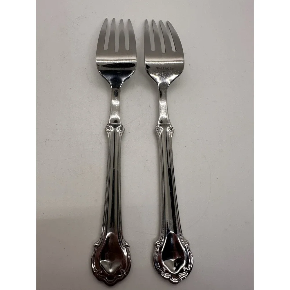 Wallace Napoleon Bee 18/10 Stainless 2 Salad Forks 7 1/2